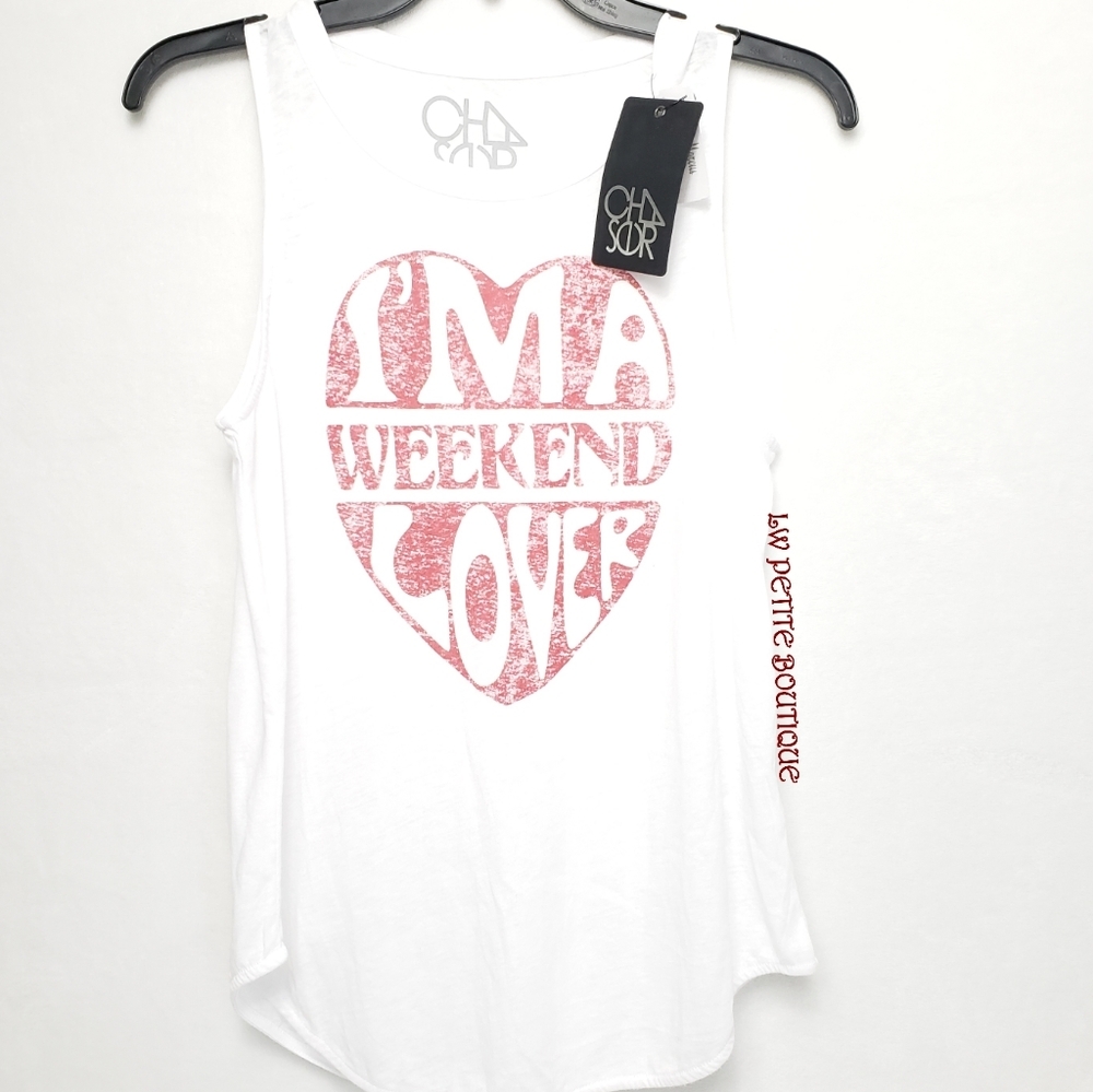 Chaser Weekend Lover Tank Top sz Medium - Picture 3 of 6